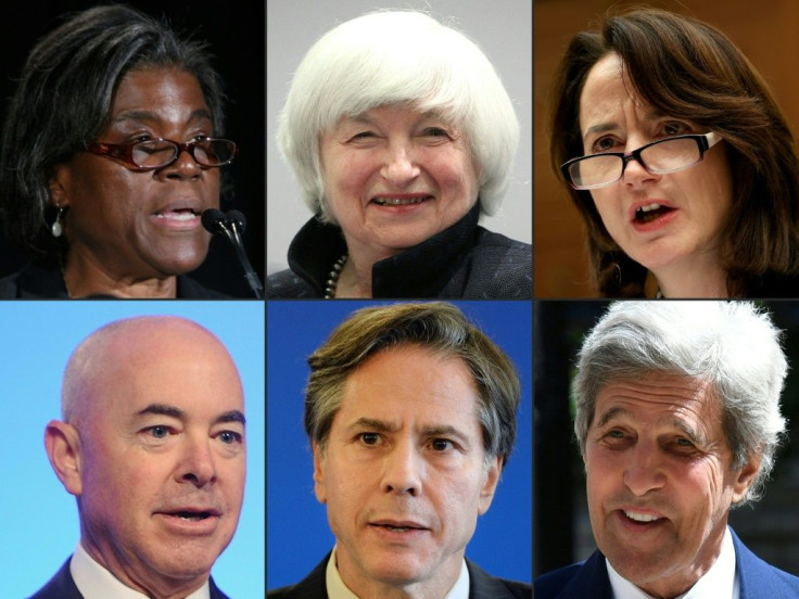 Career diplomat Linda Thomas-Greenfield, former Federal Reserve chief Janet Yellen, former deputy national security advisor and former deputy director of the Central Intelligence Agency Avril Haines, former deputy secretary of Homeland Security Alejandro