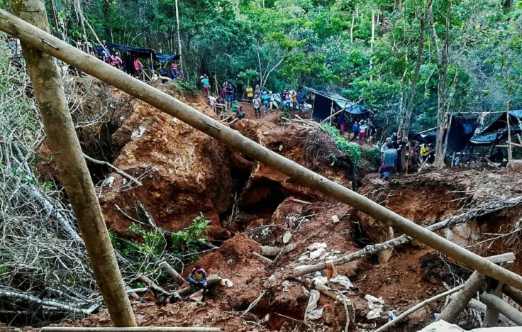 Handout photo released by the Fundacion del Rio of the site of a landslide at a mine in southern Nicaragua on December 4, 2020