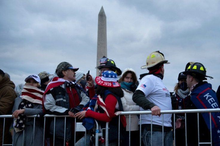 Supporters of US President Donald Trump gather for a rally in Washington