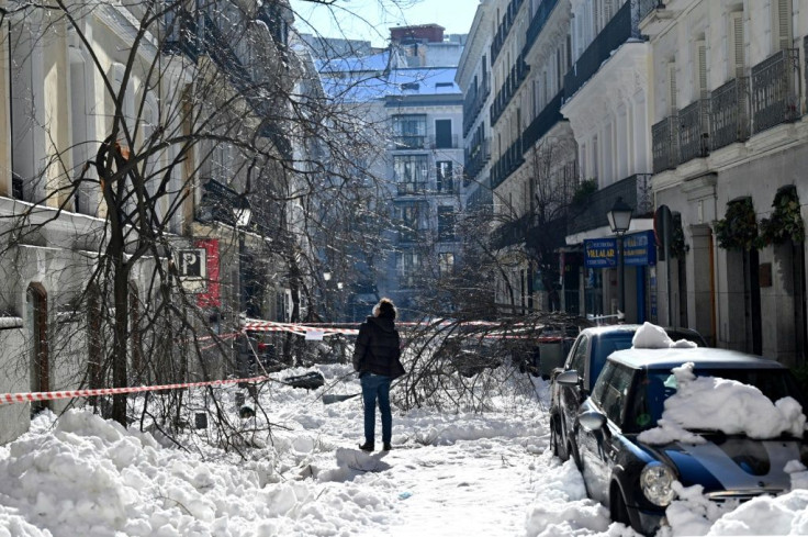 In the capital Madrid, the mercury fell to minus 10.8 Celsius, the lowest level in half a century