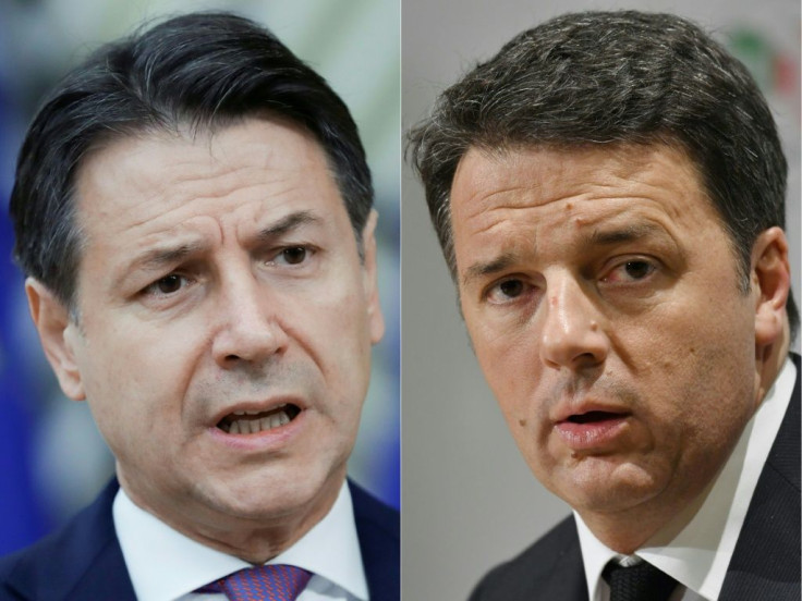 Renzi (right) is widely expected to announce his party is quitting Conte's coalition