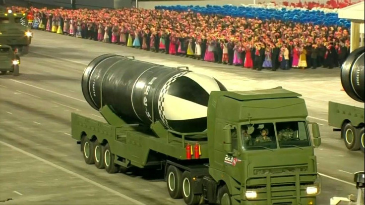 Nuclear-armed North Korea unveiled a new submarine-launched ballistic missile at a military parade in Pyongyang, state media reported