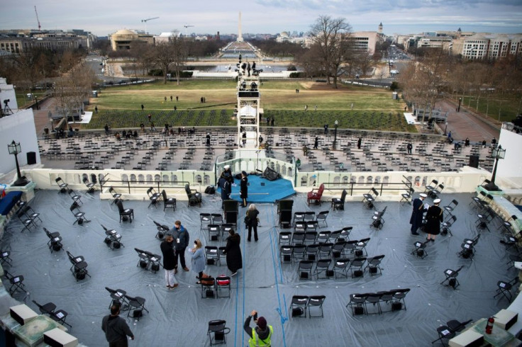 Final preparations are underway at the US Capitol for a socially distanced inauguration