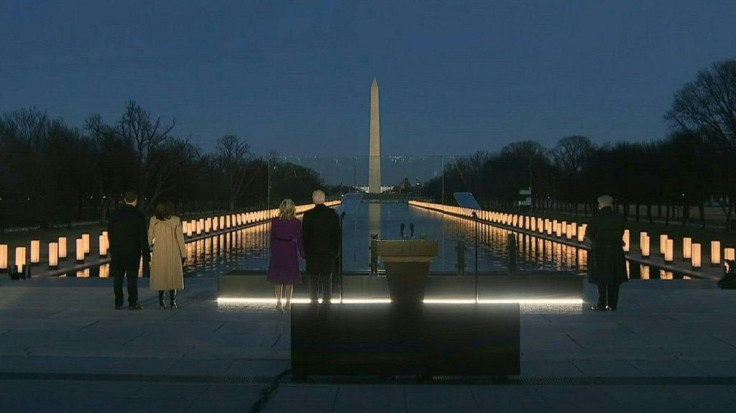 President-elect Joe Biden signals a new tone for the US government by leading a powerful tribute to the 400,000 Americans lost to Covid-19 as he arrives in Washington on the eve of his inauguration.