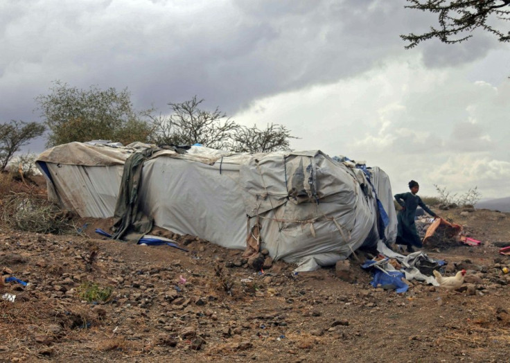 Displaced Yemenis in a makeshift camp the country's third city of Taez