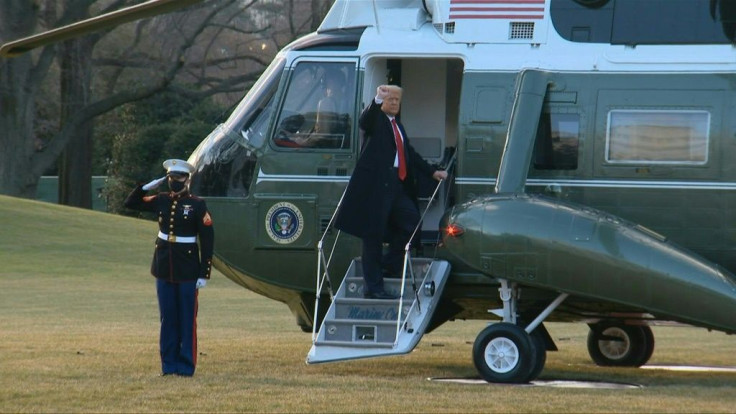 IMAGES US President Donald Trump leaves the White House for the last time aboard the Marine One, skipping the inauguration of successor Joe Biden as the 46th US president in an extraordinary break with tradition.