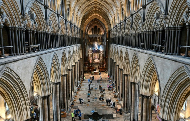 A temporary vaccination centre has been set up inside Salisbury Cathedral in southwest England, with musicians playing the 19th-century organ to soothe the nerves of those waiting for their shots