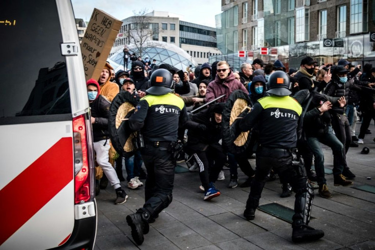 Protesters frustrated by coronavirus restrictions have clashed with police in the Netherlands