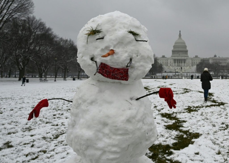 Washington residents hurried outside to enjoy the snow, building giant snowmen, going sledding and having snowball fights