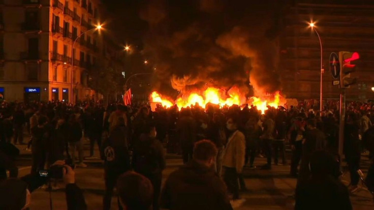 Fourth night of protests in Barcelona over jailing of rapper Pablo Hasel