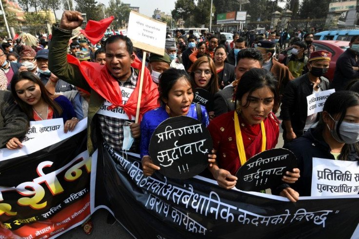 The prime minister's decision to dissolve parliament had led to protests by members of a faction of his own ruling Nepal Communist Party