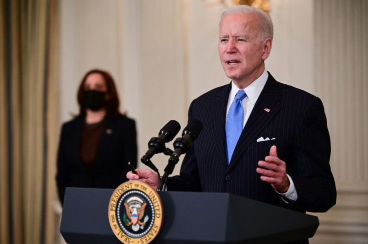 President Joe Biden said the United States would have sufficient vaccine supply by the end of May to inoculate its US adult population