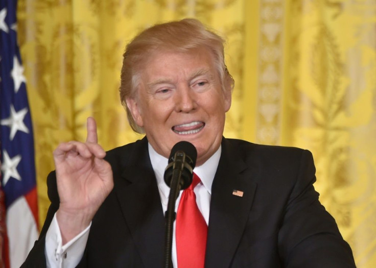 US President Donald Trump during a February 16, 2017 press conference at the White House