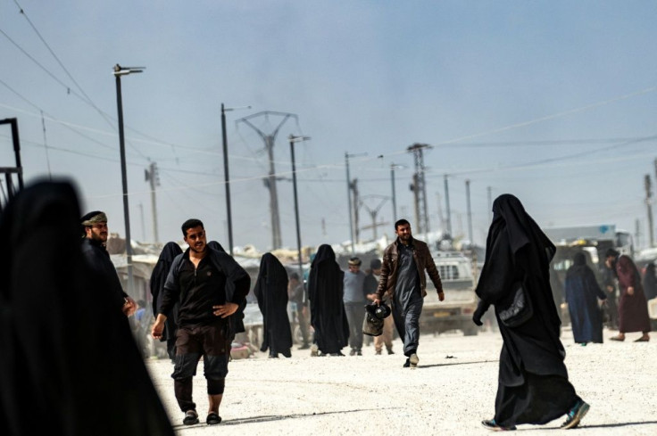 The Kurdish-run Al-Hol camp which holds suspected relatives of Islamic State (IS) group fighters, in Hasakeh governorate of northeast Syria