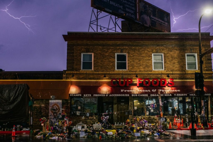 A memorial to George Floyd on the Minneapolis street where he died