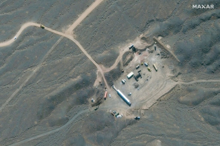 This file handout satellite image provided by Maxar Technologies on January 28, 2020, shows an overview of Iran's Natanz nuclear facility, south of the capital Tehran