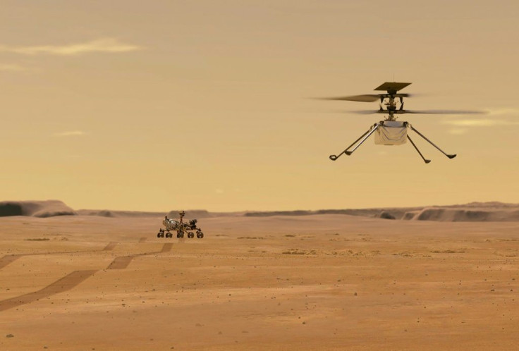 A NASA illustration of the small helicopter Ingenuity, which will attempt the first-ever powered flight on another planet
