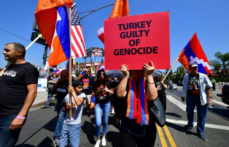 Thousands of people of Armenian descent and their supporters march through Hollywood in 2019 in remembrance of the 1915 Armenian genocide