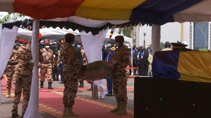 Arrival of Idriss Deby's coffin at funeral ceremony