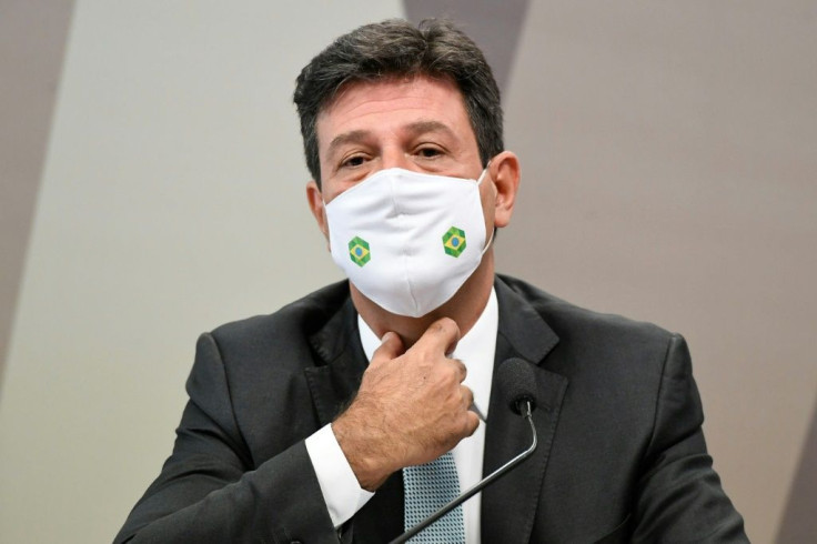 Former Brazilian health minister Luiz Henrique Mandetta speaks during the Senate inquiry on May 4, 2021