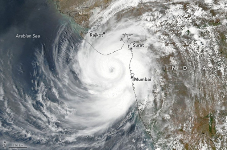 Pictured: Cyclone Tauktae several hours before making landfall in India. The image was captured by NASA and the NOAA's Suomi NPP satellite on May 17, 2021.