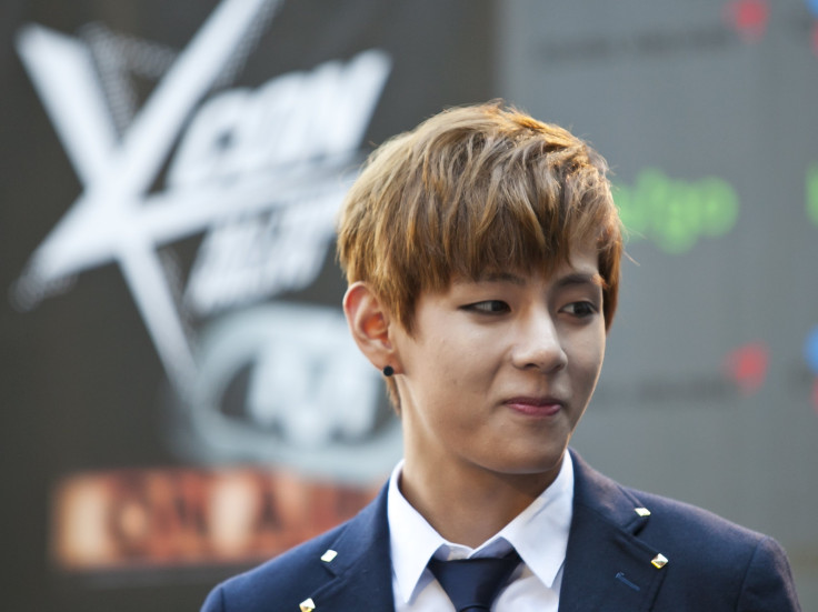 LOS ANGELES, CA - AUGUST 10: V (Kim Taehyung) of BTS, Bangtan Boys. attends KCON 2014 at the Los Angeles Memorial Sports Arena on August 10, 2014 in Los Angeles, California. 