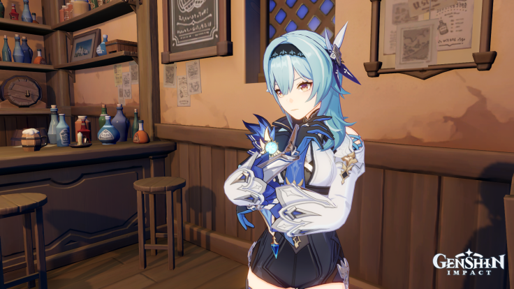 Eula at the Angel's Share tavern in Genshin Impact