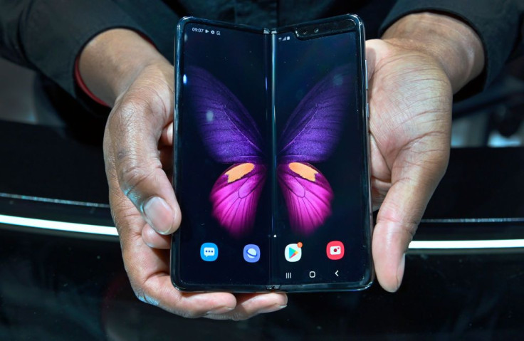 The Galaxy Fold 5G is displayed at the Samsung booth during CES 2020 at the Las Vegas Convention Center on January 8, 2020 in Las Vegas, Nevada. CES, the world's largest annual consumer technology trade show, runs through January 10 and features about 4,5