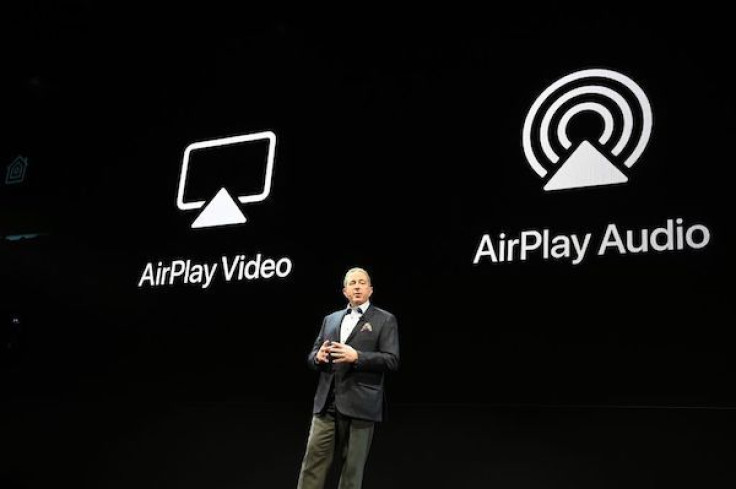 Pictured: LG Senior Director of Home Entertainment Marketing Tim Alessi discusses Apple AirPlay at the LG press conference at the Mandalay Bay Convention Center during CES 2019 in Las Vegas Nevada on Jan. 7, 2019.