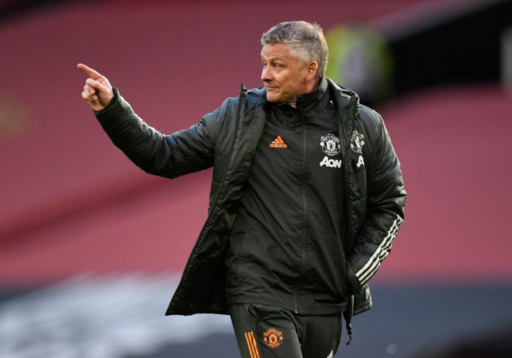 Ole Gunnar Solskjaer, Manager of Manchester United reacts following the Premier League match between Manchester United and Leicester City at Old Trafford on May 11, 2021 in Manchester, England. Sporting stadiums around the UK remain under strict restricti
