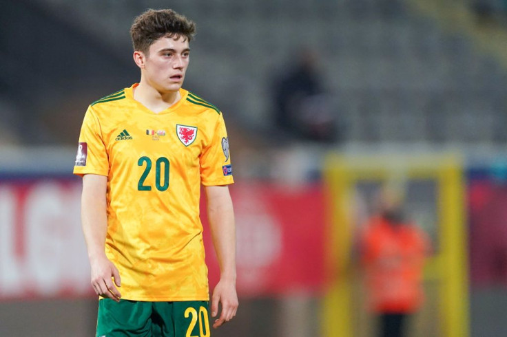 Daniel James of Wales during the FIFA World Cup 2022 Qatar Qualifier match between Belgium and Wales at Den Dreef on March 24, 2021 in Leuven, Belgium.