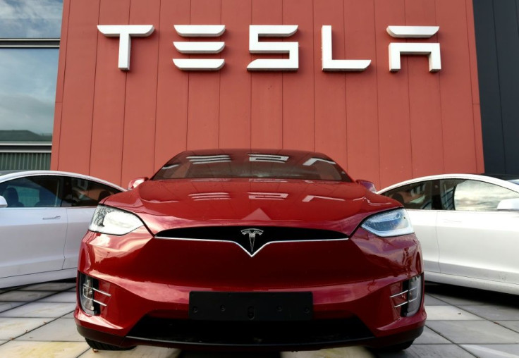 A Tesla car is pictured.