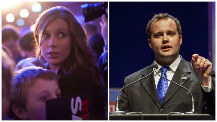 Josh, pictured at at the Family Leadership Summit in Ames, Iowa ,Aug. 9, 2014, and Anna Duggar, pictured at the Iowa caucuses on Jan. 3, 2012 in Johnston, Iowa, make a rare cameo on Facebook.