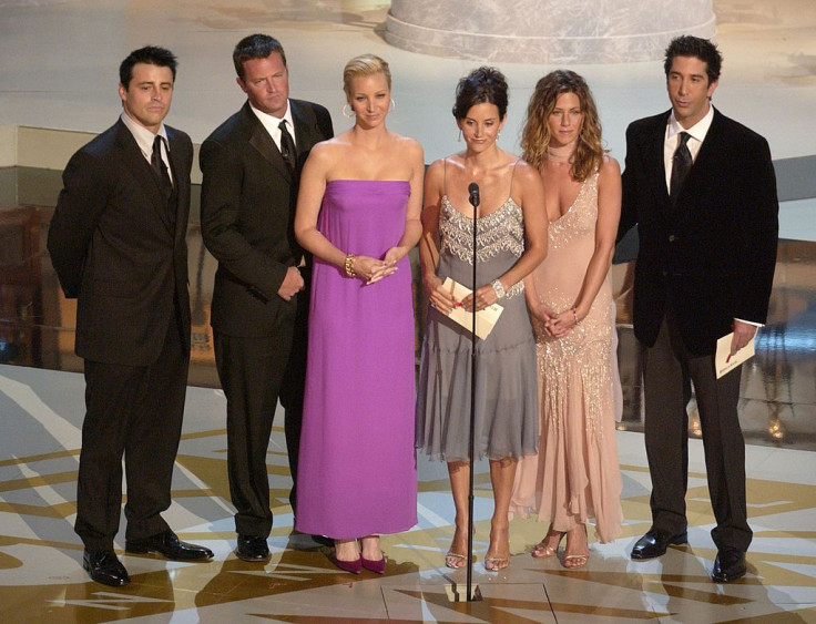 Cast members of "Friends" presenting the Best Supporting Actor and Actress for a Comedy Series at the 54th Annual Emmy Awards.