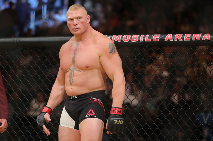 Brock Lesnar prepares to fight Mark Hunt during the UFC 200 event at T-Mobile Arena on July 9, 2016 in Las Vegas, Nevada.