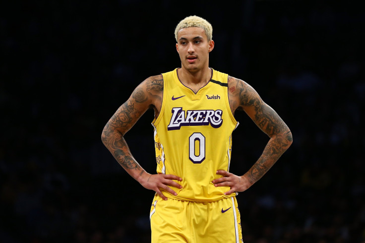 Kyle Kuzma #0 of the Los Angeles Lakers in action against the Brooklyn Nets at Barclays Center on January 23, 2020 in New York City.