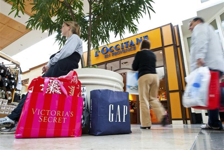 A woman rests while shopping at the South Park mall in Charlotte, North Carolina.
