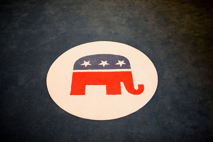 The elephant, a symbol of the Republican Party, on in a rug in the lobby of the Republican Party's headquarters in Washington.