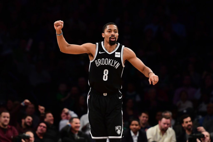 Spencer Dinwiddie of the Brooklyn Nets reacts during the third quarter of the game against the Boston Celtics at Barclays Center on Jan. 14, 2019 in Brooklyn.