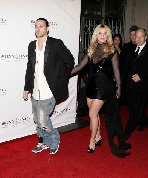 Kevin Federline talks about co-parenting with ex Britney Spears. Pictured: Ex couple attends the SONY BMG Grammy Party at The Hollywood Roosevelt Hotel on Feb. 8, 2006.