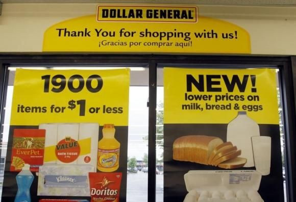 A price sign at a Dollar General store in Arvada, Colorado June 2, 2009.