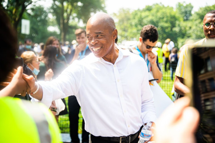 New York City Democratic mayoral nominee Eric Adams attends the "Hometown Heroes" Ticker Tape Parade on July 07, 2021