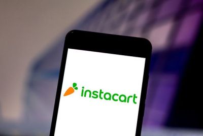 Some Instacart shoppers are claiming that their groceries are being stolen by the company's shoppers during the coronavirus pandemic. In this photo illustration the Instacart logo is seen displayed on a smartphone.