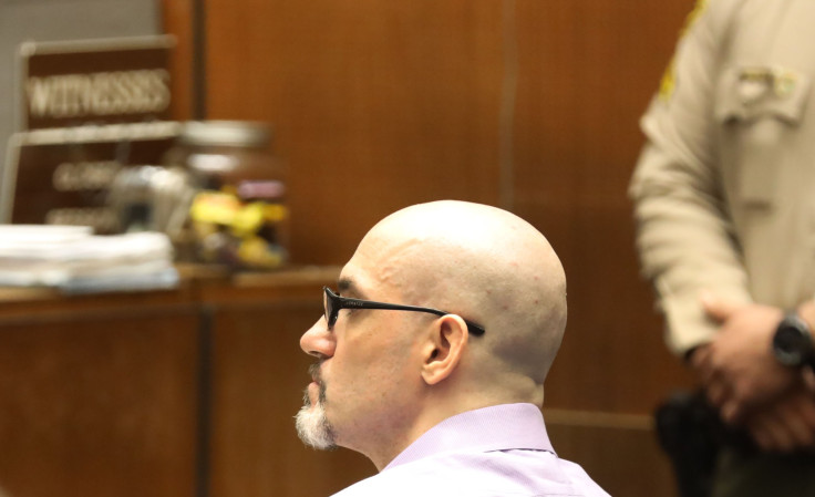 Defendant Michael Gargiulo listens as actor Ashton Kutcher testifies in Los Angeles on May 29, 2019, in the trial of People v Michael Thomas Gargiulo, also known as 'The Hollywood Ripper.'