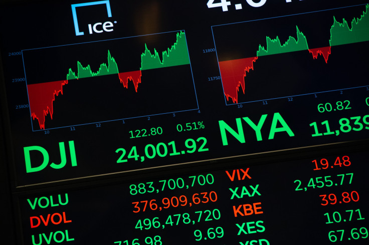 The closing numbers displayed after the closing bell of the Dow Industrial Average at the New York Stock Exchange on January 10, 2019. On Feb. 7 Thursday morning, Dow futures slipped 50 points hinting a negative open.