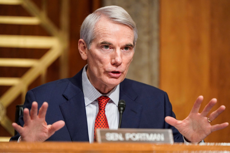 Senator Rob Portman (R-OH) questions Alejandro Mayorkas, nominee to be Secretary of Homeland Security as he testifies during his confirmation hearing in the Senate Homeland Security and Governmental Affairs Committee on January 19, 2021 in Washington, D.C
