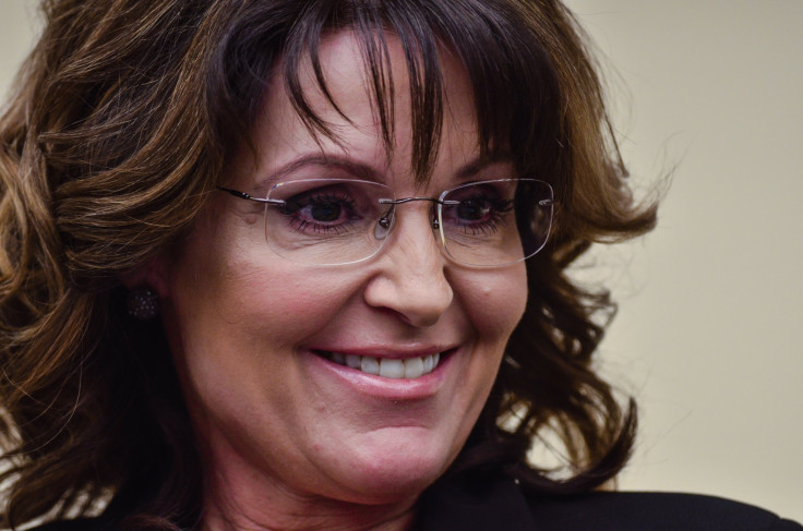 Sarah Palin is considered a longshot for interior secretary. She's pictured here in Washington, April 14, 2016.
