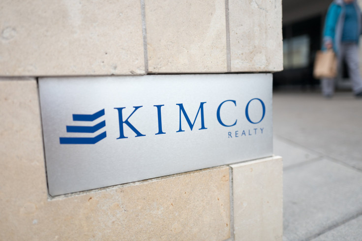 A sign for Kimco Realty in Daly City, California is pictured on Nov. 3, 2017.