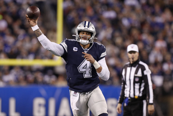 Dak Prescott #4 of the Dallas Cowboys in action against the New York Giants at MetLife Stadium on November 04, 2019 in East Rutherford, New Jersey. The Cowboys defeated the Giants 37-18. 