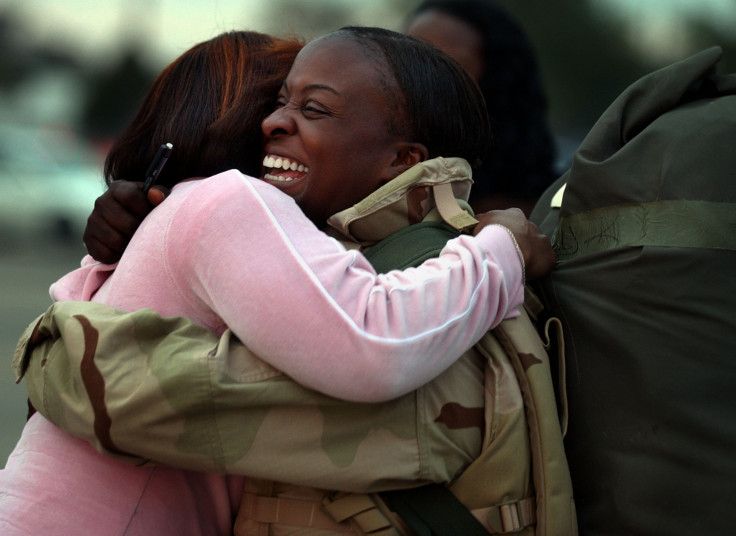 According to the World Happiness Report 2018, the United States of America is listed in the 18th spot. In this photo, army Sgt. Kimberly Singletary is hugged by a friend during a welcome home ceremony at Hunter Army Airfield in Savannah, Georgia, Dec. 30,